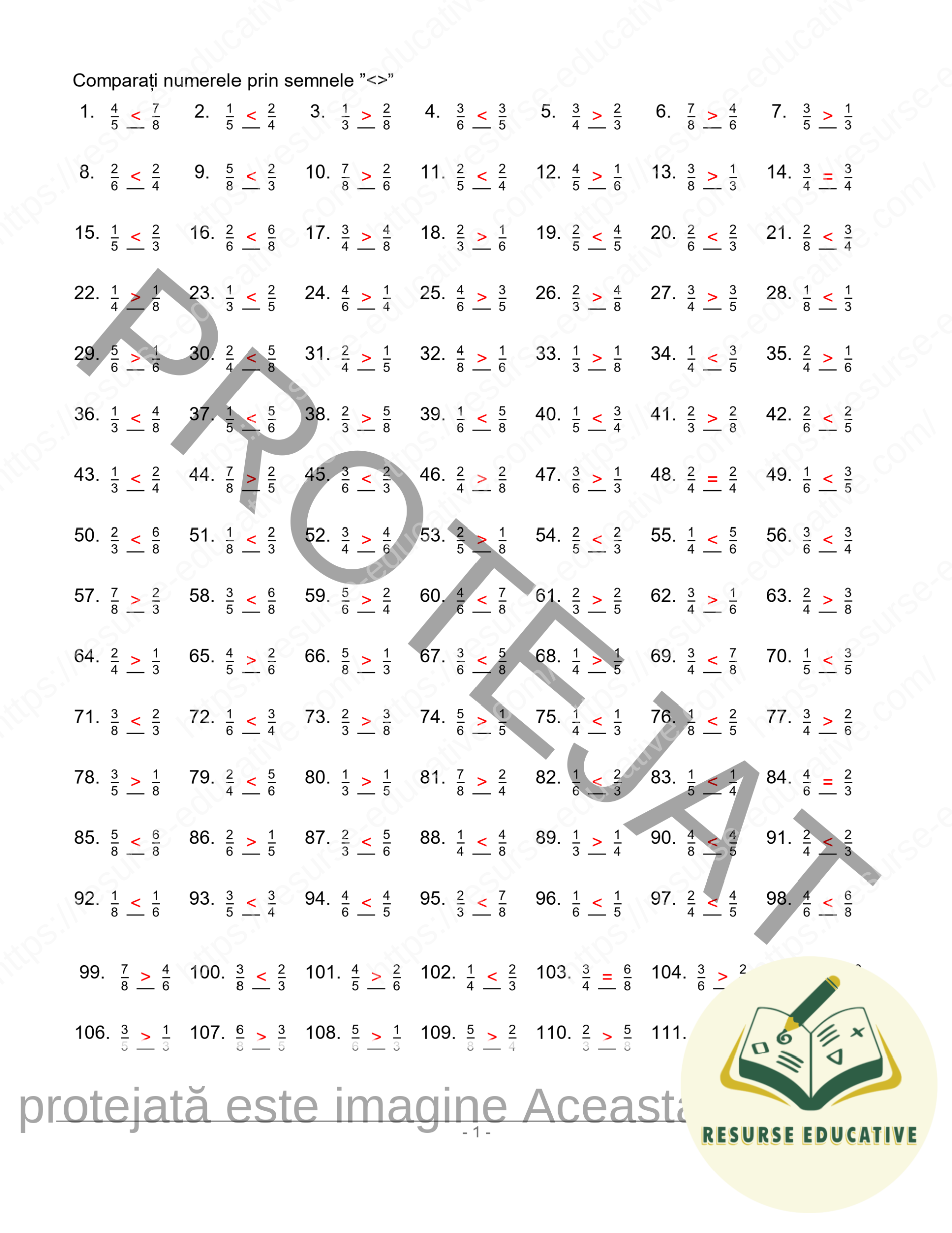 Caiet de Antrenament - Compară Fracțiile Vol 1_3 Caiet de Antrenament Compară Fracțiile Vol 1 - imagine 2