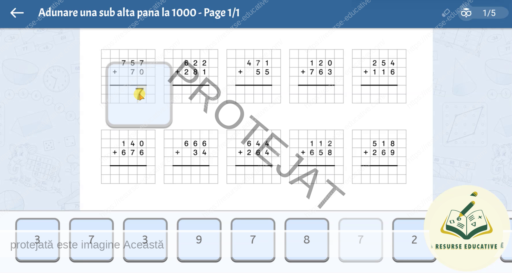 ADUNARE UNA SUB ALTA PÂNĂ LA 1000_2 ADUNARE UNA SUB ALTA PÂNĂ LA 1000