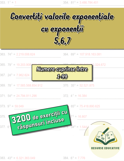 Convertiți valorile exponențiale