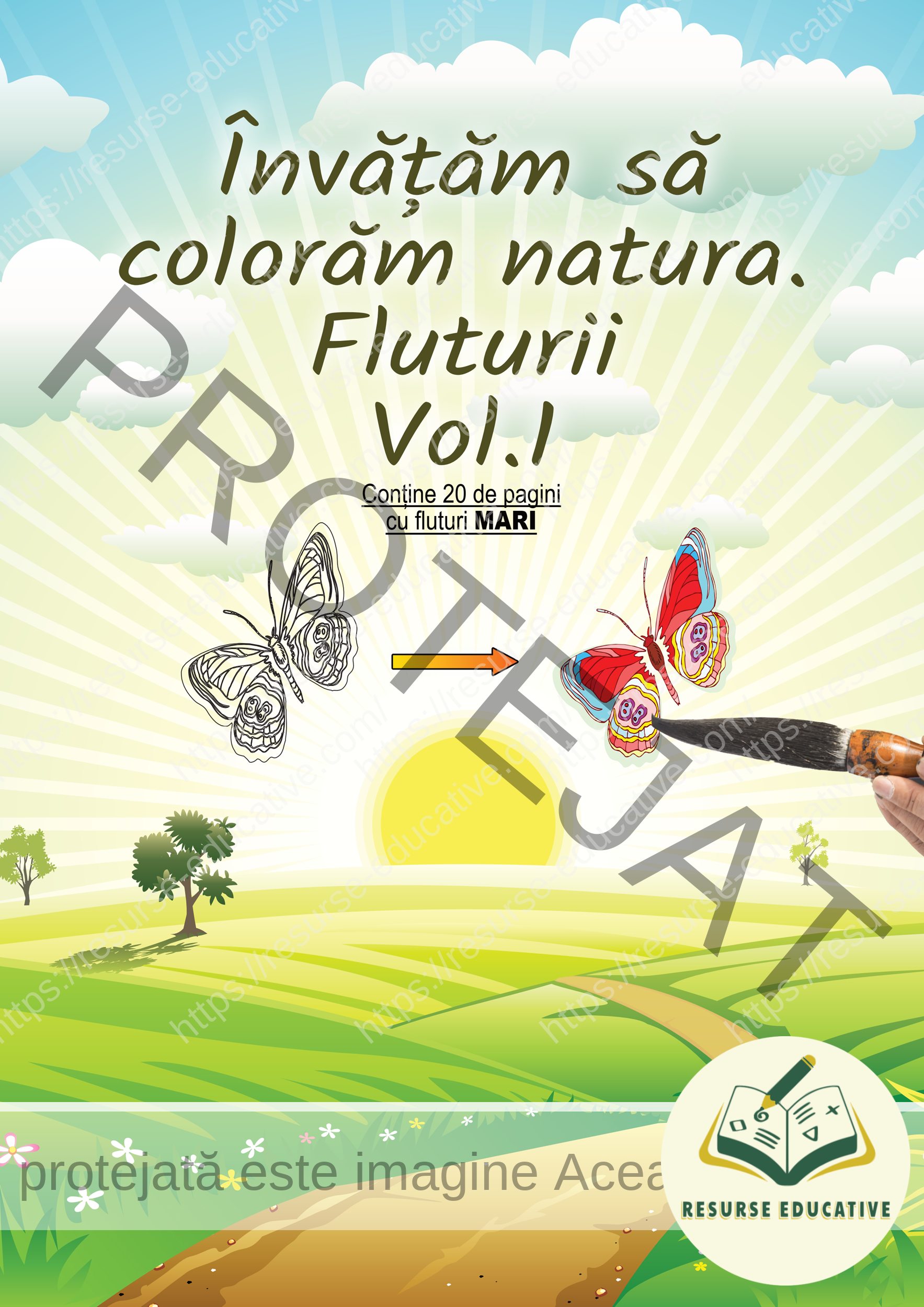 Învățăm să colorăm natura. ( Fluturii ) Vol.1_1 Învățăm să colorăm natura