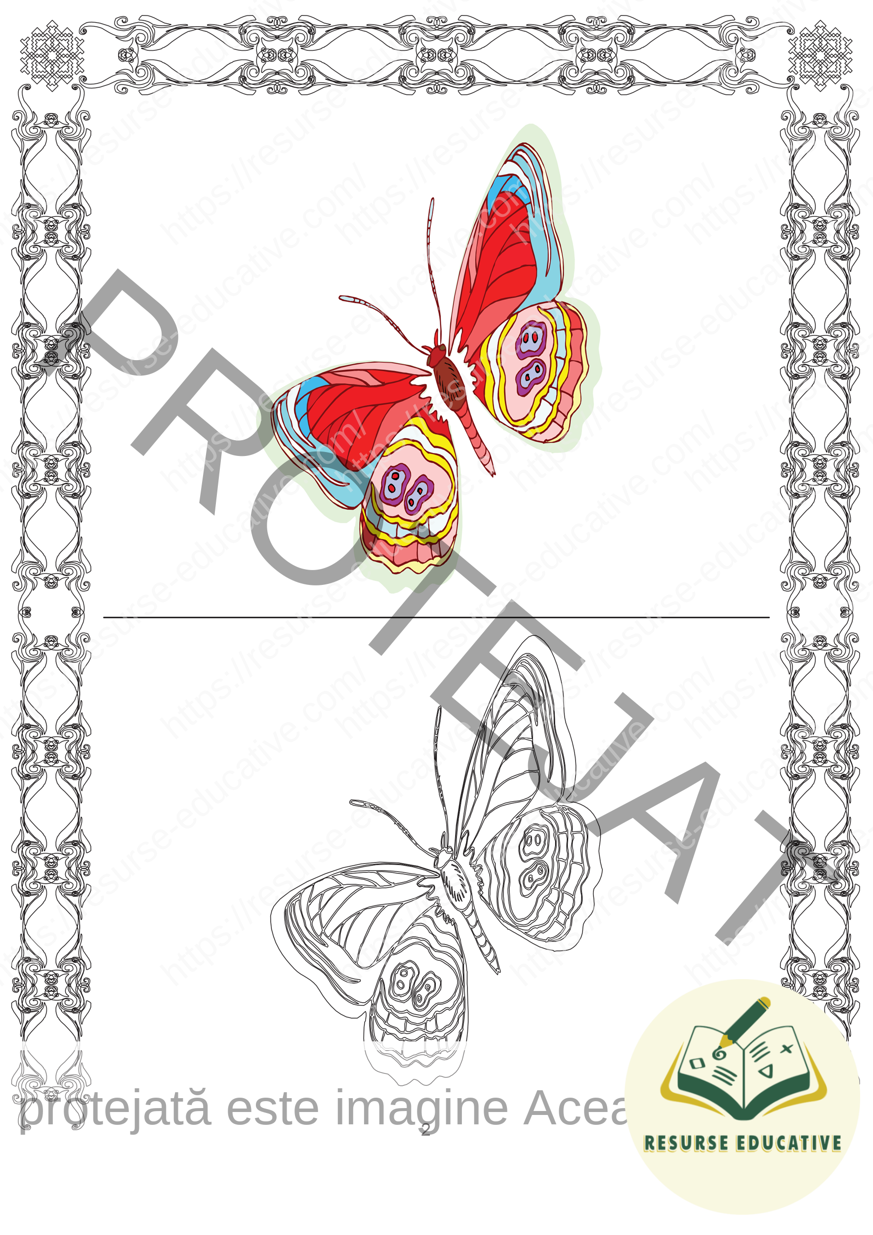 Învățăm să colorăm natura. ( Fluturii ) Vol.1_2 - Copie Învățăm să colorăm natura