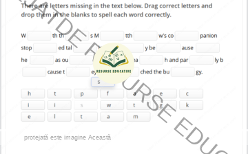 Drag correct letters in blanks