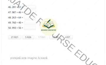 Împărțiri până la 1000 cu rest