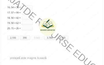 Înmulțire avansată cu numere până la 100