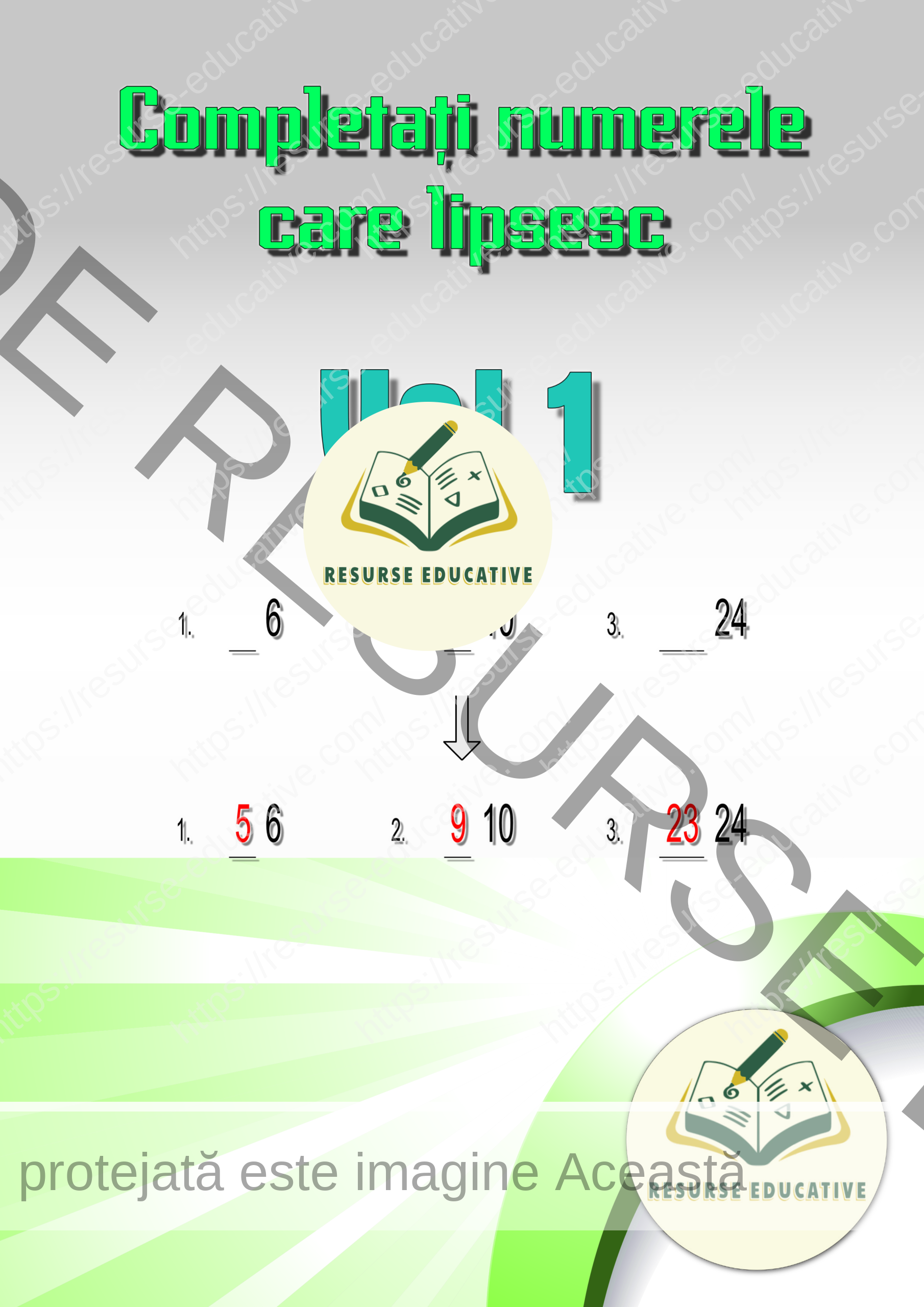 Completați numerele care lipsesc vol 1