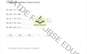 Adunări multiple cu 3 termeni (Interactiv Drag & Drop)