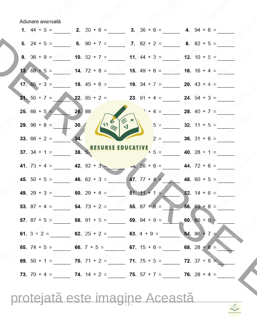 Fișă adunare avansată până la 100 gratuită_1