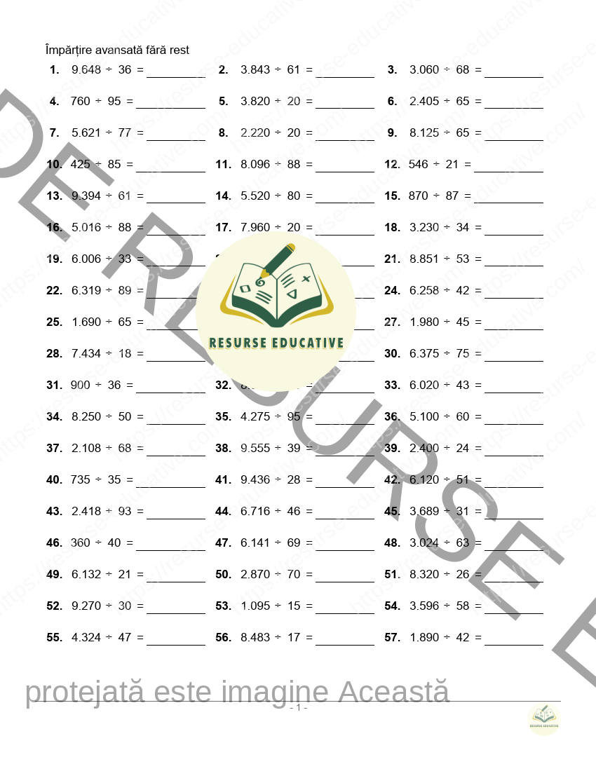 Împărțire avansată fără rest până la 1000_1