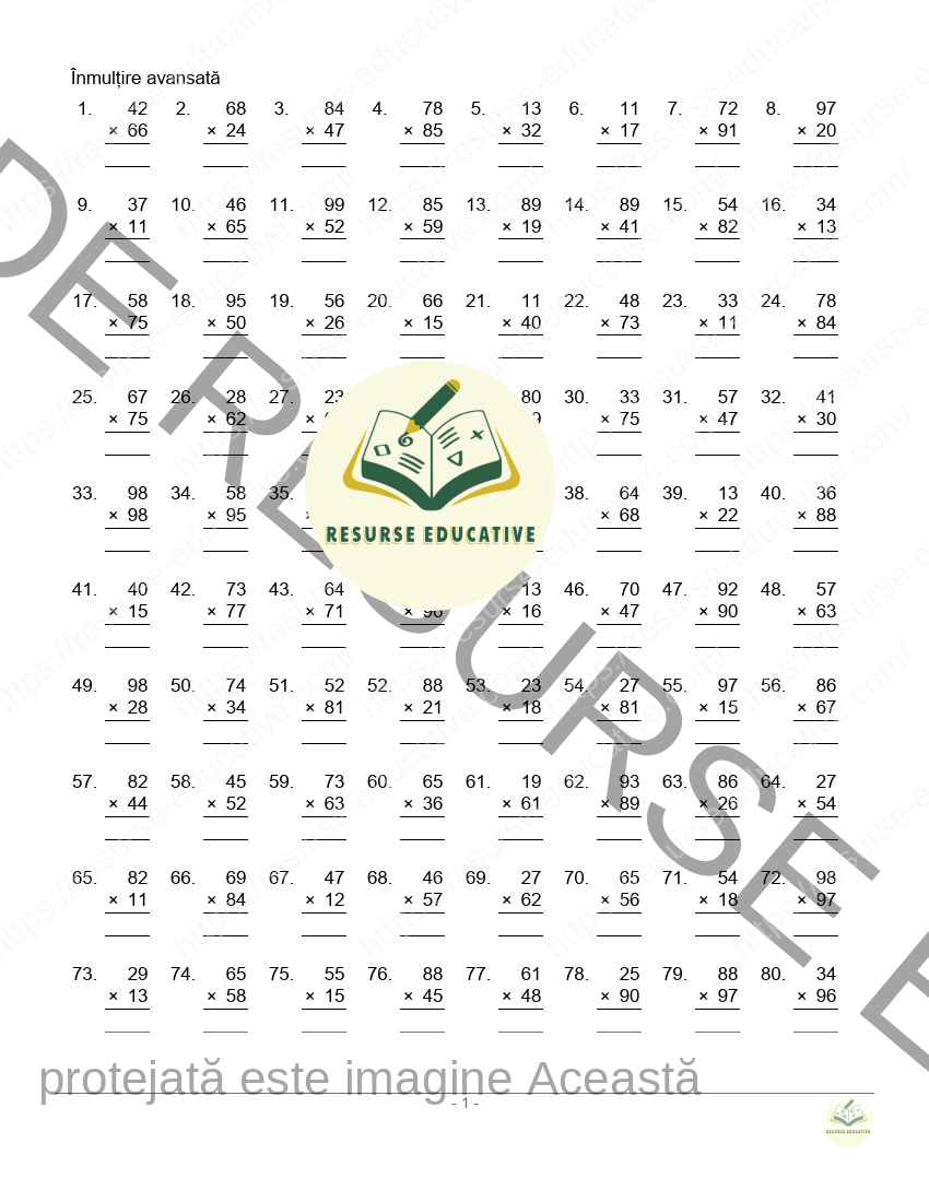 Înmulțire avansată cu numere până la 1000_1